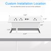 Recessed Power Strip, Furniture Drawer Outlet with 20W PD USB-C & 18W QC3.0 USB-A, Plug in 3 Outlets & USB Ports, Flush Mount 6FT White Extension Cord Conference Desk Outlets