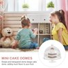 Zerodeko 10PCS Dollhouse Mini Cake Plate with Lid, Plastic Cupcake Stand Dome Cover, Clear Small Cake Display Stand for Dollhouse Kitchen Party Supplies Accessories 1 12 Scale