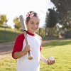 4PC Baseball Hair Bow Clips for Baby Girls Women 4 Inch White Softball Cheer Hair Accessories