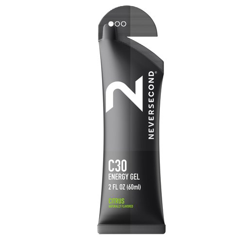 Neversecond C30 Energy Gel, Performance Nutrition & Hydration, Never2 Energy Gel for Triathlons, Ironman, Cycling & Marathons (Citrus Flavor, 12-Count Pack)