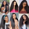 Brazilian Virgin Kinky Straight Clip in Hair Extensions 16Inch 8Pcs/lot 120g With 18 Clips Yaki Straight Clip in Hair Extension Real Human Hair Clip In Hair Natural Black Color For Black Women