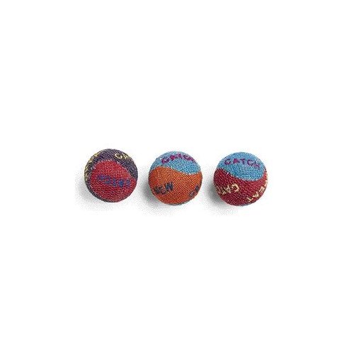 Ethical Pet Burlap Cat Balls Cat Toy (3 Pack) [Set of 4]