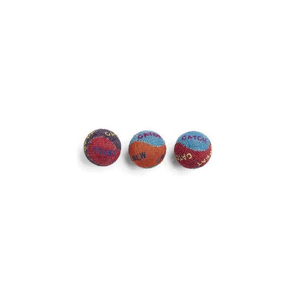Ethical Pet Burlap Cat Balls Cat Toy (3 Pack) [Set of 4]