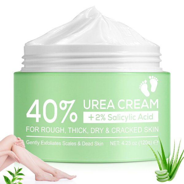 MXCZBSM Urea Cream 40 Percent for Dry Cracked Heels Feet Knees, Urea Cream for Feet, Callus Remover with 2% Salicylic Acid, Foot Moisturizer, Dead Skin Remover, Softener for Feet Care