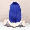 OTO BELLA 14 Inch Short Bob Wigs with Bangs, Straight Bob Wigs for Women Natural Looking, Synthetic Short Bob Wigs Heat Resistant Fiber Wigs for Daily Party Cosplay (Blue)