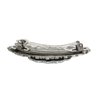 Small blue stone silver tone metal flower western hair clip barrette thin hair