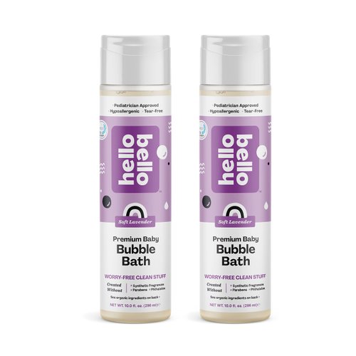 Hello Bello Premium Baby Bubble Bath I Tear Free and Ultra Mild Bubble Bath for Babies and Kids with Aloe Vera, Calendula and Avocado Extract I Soft Lavender Scent I 10 FL Oz (2 Pack)