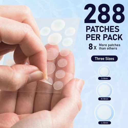 ANGTICS Pimple Patches for Face, 3 Sizes 288 Counts Acne Patches, Hydrocolloid Patches Zit Patches for Skin Care, Blemish Patches Invisible Acne Spot Treatment with Salicylic Acid, Tea Tree Oil
