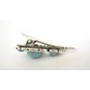 Generic Small turquoise blue stone and crystal metal alligator hair clip fine thin hair