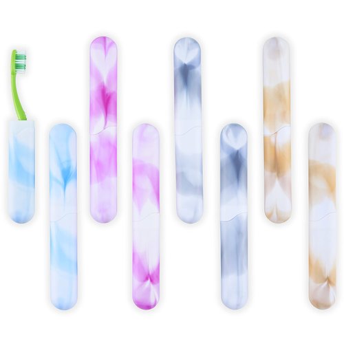 UnicomT 8 PCs Travel Toothbrush Case with Drainage Holes – Portable, Breathable Plastic Toothbrush Holders Travel– Ideal for Camping, Trips & Daily Use – Assorted Colors