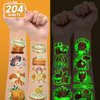EMOME 204PCS Individually Wrapped Glow Thanksgiving Temporary Tattoo Stickers for Kids, Fall Festival Thanksgiving Games for Party Favors Decorations Supplies, Autumn Tattoos for Kids Girls Boys