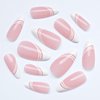 LoveOurHome 120pc Almond Press on Nails Medium Fake Nail Nude Press on Nail Almond False Nail Acrylic White French Tips Press Nails Swirl Artificial Nail & Glue Adhesive Tabs for Women Girls Kids