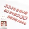 Cute Bunny Press on Nails for Women Kid Short Easter Fake Nail Cute Rabbit Fake Nails with Glue Short Full Cover False Nail Tips Stick on Nails Lovely Gift Girls Nail Art Decoration -Pink…