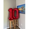 Red One Number Balloons 40 Inch First Birthday Decorations for Boy, Big Mylar Foil Helium Balloon for Super Mario Birthday Party Supplies, Roblox Birthday Decorations
