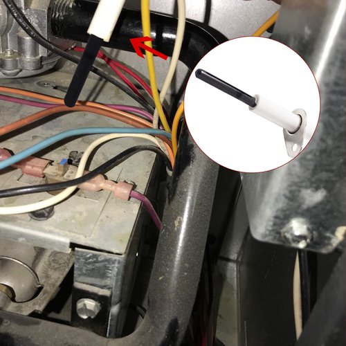MENSI Silicon Nitride Hot Surface Heating Ignitor Replacement Spare Parts For Forced Air Gas Furnace 120V Igniter with Cable Socket