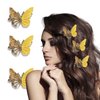 3 Pcs Glitter Mini Butterfly Hair Claw Clips Sparkly Gold Color Butterfly Hair Accessories Y2K Cute Metals Mini Glitter Strong Hold Claw Clips for Women Girls Teens Wedding Back to School