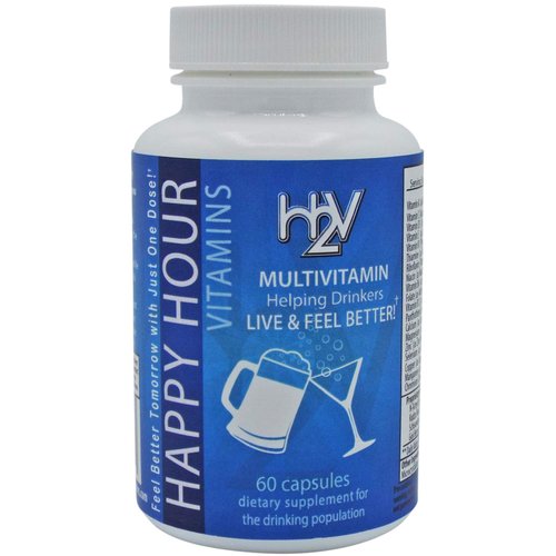Happy Hour Vitamins Bottle - Multivitamin Formulated for Better Mornings – Live & Feel Better with Milk Thistle, Prickly Pear Cactus, B & C Vitamins, & More- 30 Servings