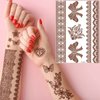 Brown Henna Temporary Tattoo Lace Fake Tattoos Semi Permanent Tattoo Stickers Waterproof Tattoo Markers for Skin Butterfly Stars Design Wedding Party Festival Tattoos Decorations Tattoo Supplies 6PCS