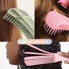 Flexible Detangling Hair Brush for Curly, Black Natural Hair, Afro Textured Size Adjustable Hairbrush (Green)