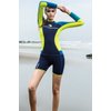 Womens Shorty Wetsuit Long Sleeve 1.5MM Neoprene Back Zip Winter Swimwear Long Sleeve Diving Snorkeling Surfing Swimwear