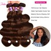 Julia Brown Highlight Ombre Body Wave Human Hair Weave 3 Bundles 14 12 10inch,10A Brazilian 100% Remy Honey Blonde Human Hair Weft Extensions Piano Color