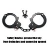AUYYOSK Toy Metal Handcuffs with Key,Safety Party Supplies Accessory Pretend Play Hand Cuffs for Kids Children (Black)