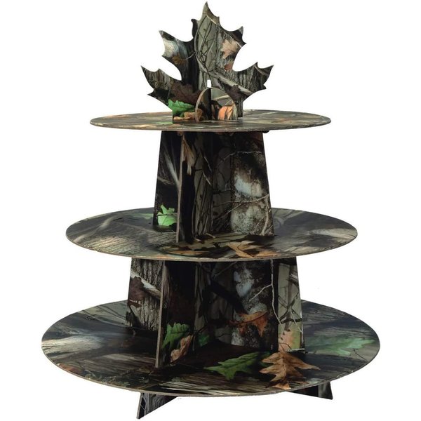 Havercamp Next Camo Party Cupcake Stand | 1 Count | Great for Hunter Themed Party, Camouflage Motif, Birthday Event, Graduation Party, Father's Day Celebration