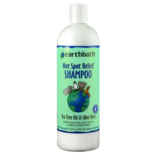 earthbath Hot Spot Relief Pet Shampoo, Tea Tree Oil & Aloe Vera, 16oz – Best Dog Shampoo for Itching & Skin Conditions – Made in USA