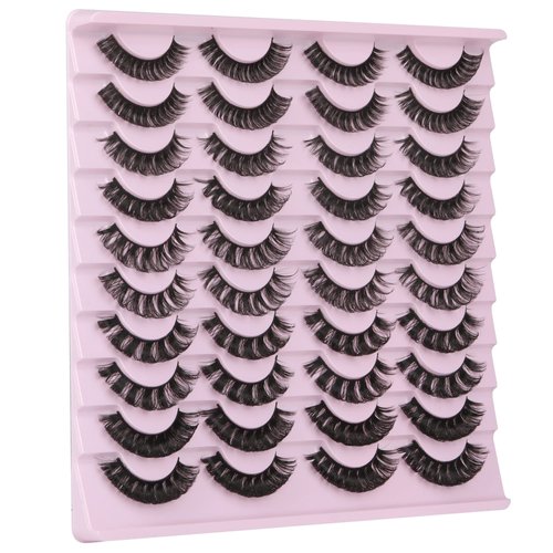 Eyelashes 20 Pairs Russian Strip Lashes 5 Styles Fluffy Wispy False Eyelashes Look like Extensions by Yawamica