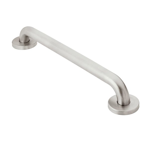 Moen Bathroom Safety 12-Inch Peened Textured Grip Stainless Steel Bathroom Grab Bar with Concealed Screws, Shower Handles for Elderly, R8712P