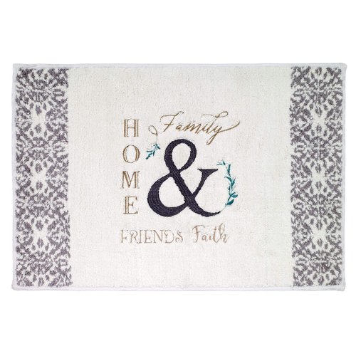 Avanti Linens - Bath Mat, Cotton Bath Rug with Non-Slip Backing, Chic Home Decor (Modern Farmhouse Collection, 20" x 30")