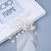 Allereyae Pearl Wedding Hairpins Barrette Pearl Flower Hair Pins Barrette Silver Pearl Bridal Headpieces Decorative Head Clip Headwear Bridal Hair Accessories for Women (Silver)