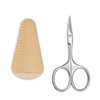 Small Precision Scissors, 3.5 Inch Multi-Purpose Vintage Beauty Grooming Kit for Facial Hair, Eyebrow, Eyelash, Beard,with PU Cover (Silver)