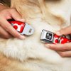 Buckle-Down Seatbelt Buckle Dog Collar - Camera Red/White - 1.5" Wide - Fits 16-23" Neck - Medium
