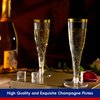 JOLLY CHEF 36 Count Plastic Champagne Flutes 4.5 oz Gold Rim Clear Disposable Toasting Glasses