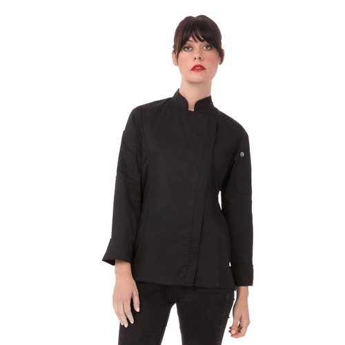 Chef Works Women's Hartford Chef Coat, Black, Medium