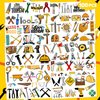 Handyman Temporary Tattoos 10 Sheets 100 PCS Mechanic Party Decorations Favors Supplies Tools Theme Birthday Cute Stickers Christmas Gifts for Boys Girls Class School Prizes Carnival Christmas