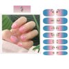 SIUSIO 112pcs 8 Sheets Full Nail Wraps Stick on Gel Nail Polish Strips Stickers Elegant Gradient Glitter Nail Adhesive DIY Nail Art Sticker with 1PCS Crystal Glass Nail Files for Women Girls