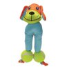 MPP Dog Toy Indoor Outdoor Play Bright Double Tennis Ball Cuddle Chew Tug Toss Fetch (Blue Dog)