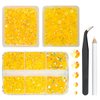 qiipii 3 Boxes 5070PCS Orange Yellow AB Resin Rhinestones for Crafting Flatback Jelly Resin Stones 2mm 3mm 4mm 5mm 6mm Non-Hotfix Gems Diamonds Crystals for Nails Face Makeup Tumblers Mugs DIY Crafts