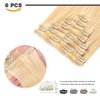 18" Remy Clip in Hair Extensions Human Hair Blonde for Women Beauty - Long Silky Straight 8pcs 20clips Real Hair Extensions Clip in Human Hair (18 inch 100g #613 Bleach Blonde)