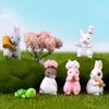 MAOMIA 12 Pcs Rabbit Figures for Kids, Bunnies Toy Set Cake Toppers, Miniature Rabbit Fairy Garden Figurines Collection Playset for Christmas Birthday Gift Desk Decoration