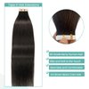 Tape in Hair Extensions Remy Human Hair Dark Brown Tape in Extensions for Thin Hair Invisible Seamless Straight Tape in Color #2 Brown Real Human Hair Extension 16 Inch 50g 20pcs