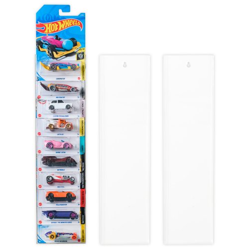 Tapeera Model Car Display Case Wall Mount - Holds Up to 30 Cars - Compatible with Hot Wheels Matchbox Packaged Cars - Diecast Blister Packed Toy Car Organizer Display Shelf Rack Wall Storage (3-Pack)