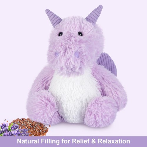 SuzziPals Heatable & Coolable Dragon Stuffed Animals, Heated Stuffed Animals Microwave Heating Pad Stuffed Dragon Plush Toys, Dragon Plushies Heating Pad for Period Cramps & Pain Relief, Dragon Gifts
