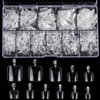 550Pcs Fake Toenail Tips Acrylic Full Cover False Toe Nail Tips for DIY Nail Art (Clear)
