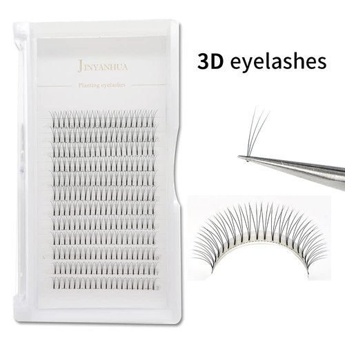 Soft Natural Premade Volume 2D Fans Eyelash Extension 0.10 Thickness 8-14mm Handmade Premade Cluster Volume Fans Faux Mink Lashes 3d (9mm, 3D-0.10-D)