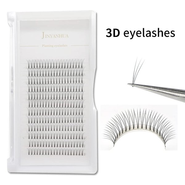 Soft Natural Premade Volume 2D Fans Eyelash Extension 0.10 Thickness 8-14mm Handmade Premade Cluster Volume Fans Faux Mink Lashes 3d (9mm, 3D-0.10-D)