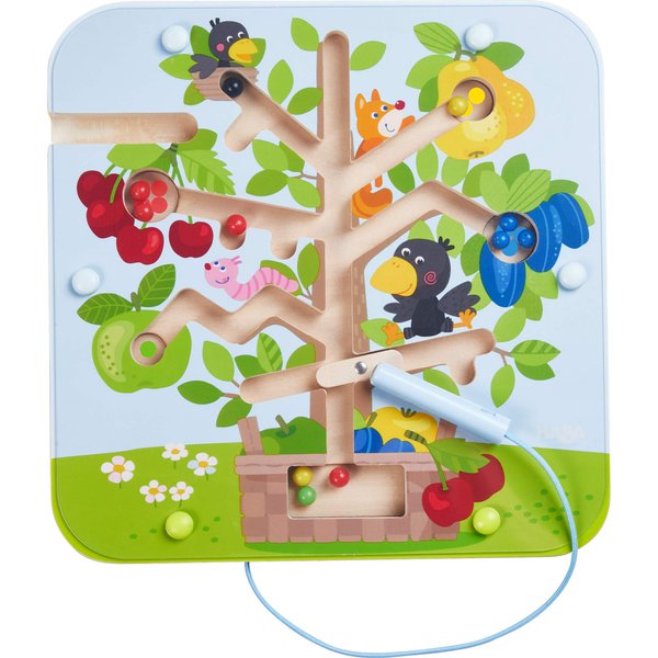 HABA Busy Board for Toddlers 2-4: Orchard Magnetic Maze Puzzle Game, Toddler Travel Toys, 2 Year Old Learning Toys & Montessori Toys