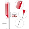 Patelai 12 Pcs Parting Comb for Braids Bulk, Rat Tail Comb for Parting Stainless Steel Pintail Comb Teasing Combs Braiding Comb Pressing Comb for Hair Styling Hairdressing Hair Salon Home(Red)